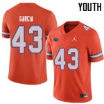 Youth Florida Gators #43 Cristian Garcia NCAA Jordan Brand Orange Authentic Stitched College Football Jersey ZYI2562AJ